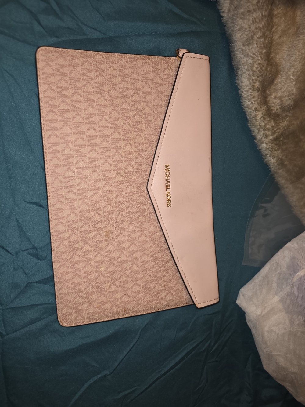 Michael Kors Pink Signature Envelope Clutch